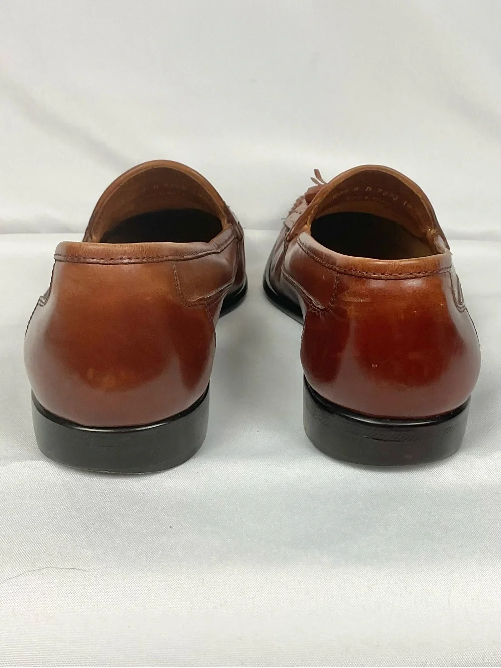 Giorgio Brutini Men's Brown Leather Loafers Woven Kiltie Tassel Shoes Sz 9 D